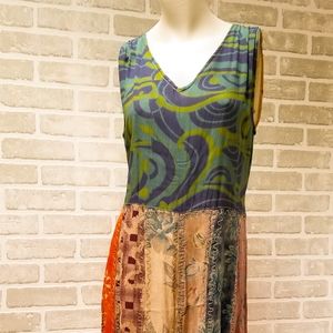 Boho Patchwork Dress 2 Sided MSAS 1990s NWOT